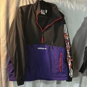 Adidas Half-Zip Black and Purple Jacket